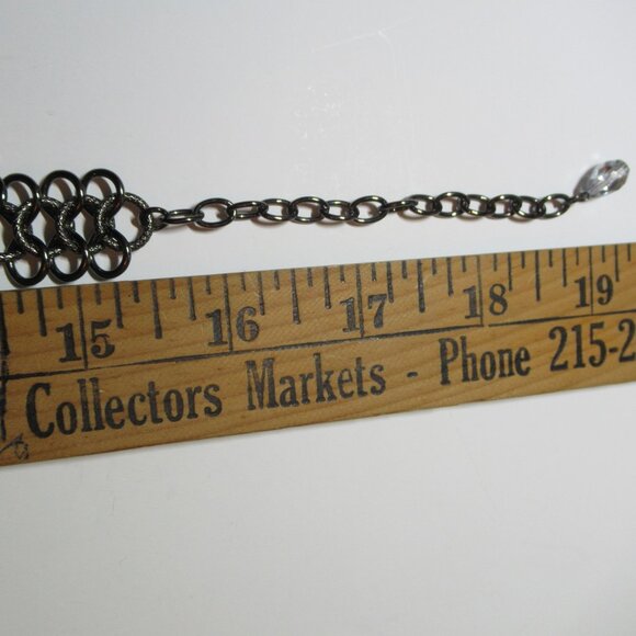 Chainmail Necklace & Earrings Set Silver with Red Beads Choker Collar Dangle - Picture 15 of 16